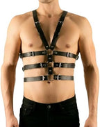 Men's Leather Body Chest Harness Belt Shoulder Cage Belt, Mens Crop Top Chest Muscle Harness, Sexy Punk Body Adjustable Buckle Clothes Outfits