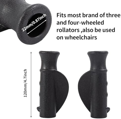 Rollator Hand Grip,Universal Anti-Slip Rollator Walker Hand Grips for Rolling Walker Wheelchair Walker Knee Walker Replacement Parts Accessories, 0.87"(22mm), 2 Pcs