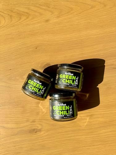 Big Whisk Green Chili Jam – Sweet and Spicy Spread, Perfect for Marinades, Glazes, Dips, and Appetizers – 12.5oz Jar – Gluten-Free & Vegan