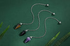 DUQGUHO 3 Pcs Crystal Pendulums Set for Divination Dowsing Natural Amethyst Rose Quartz Clear Quartz Healing Crystal Quartz Witchy Gifts Reiki Gemstone Pendants Wiccan Accessories