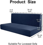 Tlswshsy RV Dinette Cushions - Stretch Sofa Seat Slipcovers - Washable Loveseat Sofa Furniture Protector for RV Camper Car Bench (Blue 2 Backrest & 2 Bench Covers)