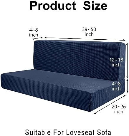 Tlswshsy RV Dinette Cushions - Stretch Sofa Seat Slipcovers - Washable Loveseat Sofa Furniture Protector for RV Camper Car Bench (Blue 2 Backrest & 2 Bench Covers)
