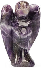 Artistone Amethyst Crystal Guardian Angel Figurines Gemstone Pocket Angel Chakra Stone Statue Handcraft Reiki Gifts for Healing Meditation Balancing Collection(2 Inches)