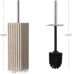 Toilet Bowl Brush and Holder for Bathroom，Resin Toilet Brush and Holder Set with Stainless Steel Handle，Deep Cleaning Modern Toilet Cleaner Brush -Space Saving, Covered Brush (Beige)