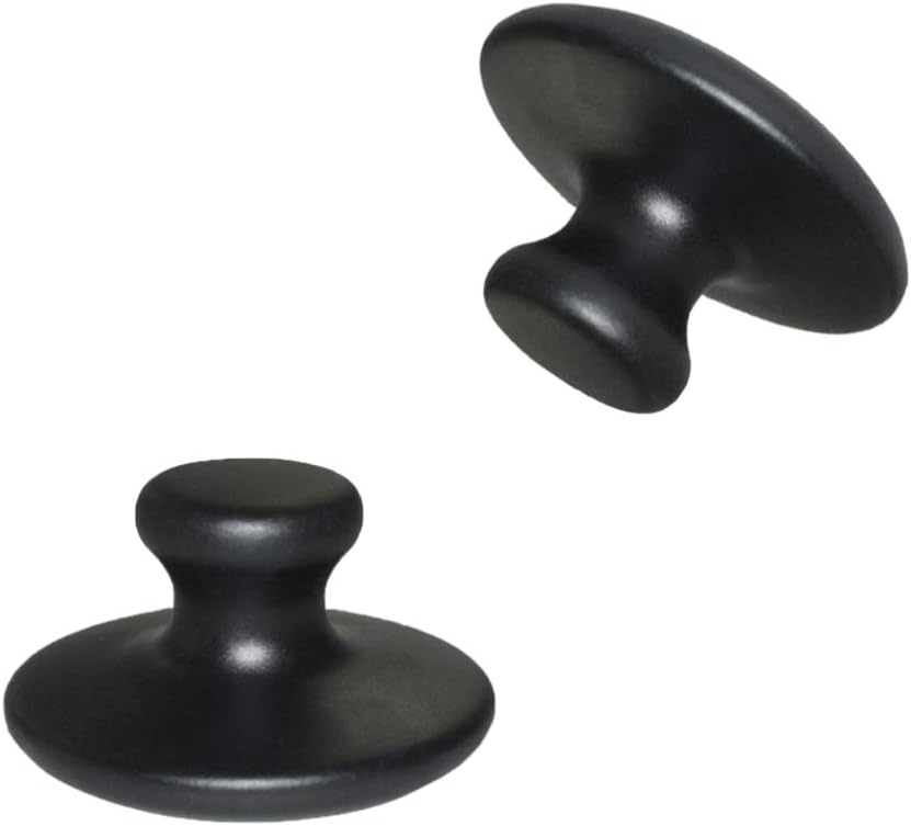 Healifty 2pcs Hot Stones Mushroom Shaped Massage Stones Warmer Natural Lava Basalt Hot Rock Guasha Tools for Body Face for Essential Massage Spa Massage Therapy(Black)