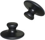 Healifty 2pcs Hot Stones Mushroom Shaped Massage Stones Warmer Natural Lava Basalt Hot Rock Guasha Tools for Body Face for Essential Massage Spa Massage Therapy(Black)