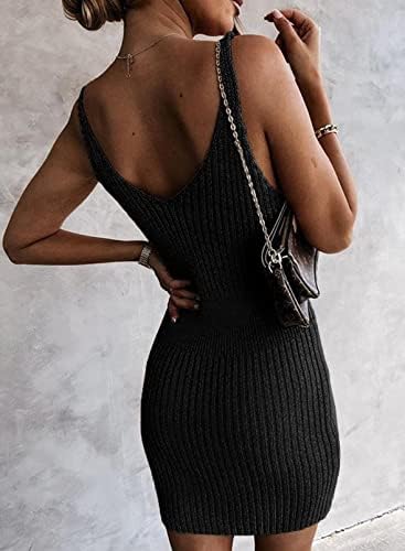 Sidefeel Womens 2026 Summer V Neck Ribbed Knit Sleeveless Tank Dresses Sexy Bodycon Club Night Out Dresses