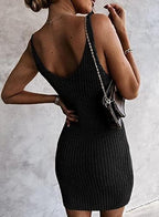 Sidefeel Womens 2026 Summer V Neck Ribbed Knit Sleeveless Tank Dresses Sexy Bodycon Club Night Out Dresses