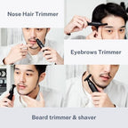 URBANER Nose Hair Trimmer for Men, Japanese Motor, USB Charger, IPX8 Waterproof, 4-in-1 Grooming Set, Ear and Nose Hair Trimmer, Eyebrows Trimmer, Portable Electric Shaver, Gifts MB-990