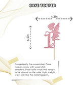 Rose Gold Fairy 1st Birthday Cake Topper - Garden Fairy Themed Decoration for 1st Anniversary/Girl's Birthday Party