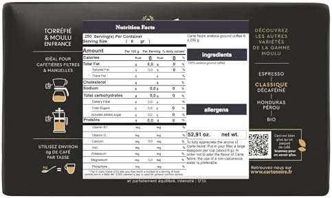 Carte Noire arabica ground coffee 6 x 250 g medium roast