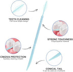 240Pcs Plastic Double Head Toothpick, Doctors Brush Picks for Teeth, Double Floss Picks Plastic Bristle 2-in-1 Dental Floss Interdental Brushes Disposable Oral Care Teeth Clean Stick