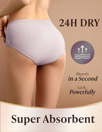 AIRCUTE Washable Adult Urine Incontinence Underwear for Women Leak Proof Absorbent Bladder Protective Panties (Medium, 5 Pack)