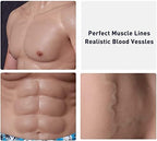 ROANYER Male Chest Silicone Muscle Suit Realistic Mens Silicone Chest Male Fake Muscle Belly For Cosplay Transgender
