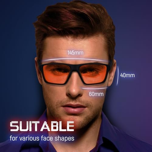 Blue Light Gaming Glasses for Men & Women, Anti Harmful Blue Light for Computer & Gaming, Amber Lenses Anti Eyestrain