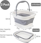 Hacaroa 2 Pack Collapsible Foot Soaking Tub with Massage Points, 15L (4 GL) Plastic Foot Spa Bath Basin Portable Pedicure Bowl with Handle, Folding Feet Tube Bucket for Bathroom, RV, Camping