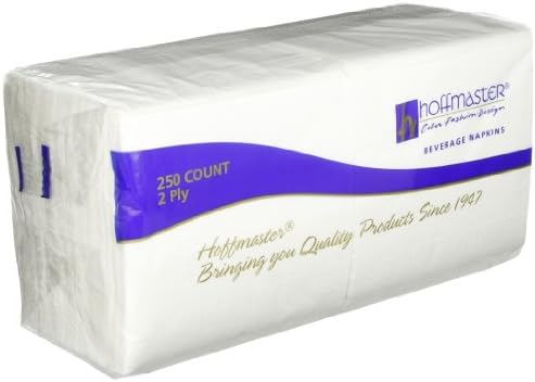 Hoffmaster Beverage Napkins, 2-Ply 9 1/2 X 9 1/2, White, Embossed, 1000/carton