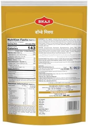 Bikaji Bombay Mix 35.27 oz (1 Kg), Indian Snacks, Crispy Indian Gram Flour Noodles, Crunchy Savory Snack Blend, Authentic Bombay Style Mixture, Ready to Eat Indian Party Mix namkeen