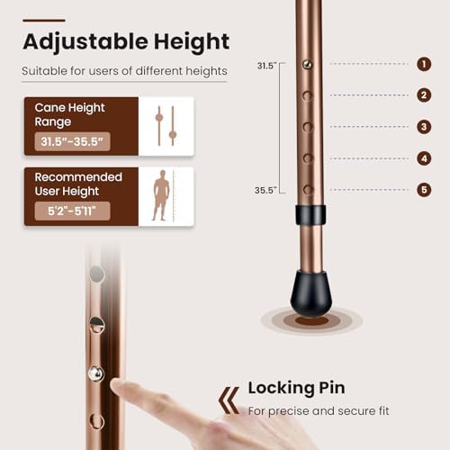 GYMAX Walking Stick Chair Combo, Folding Cane Seat with LED Light, Massage Seat Board & Ergonomic Handle, Adjustable Anti-Skid Walking Stick with Stool, Lightweight Outdoor Travel Rest Stool