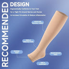 bropite Toeless Compression Socks for Women&Men-2/3 Pairs Open Toe Compression stocking Support 15-20mmhg Knee High Circulation