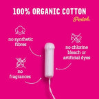 Flo - Organic Cotton Tampons for Women - 32 Pack (14 Regular, 18 Super) - Leak Proof - No Synthetic Fibers, Chlorine Bleach, Added Dyes - Bio-Plastic Applicator - Feminine Care - Vegan & Cruelty Free