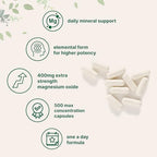 Magnesium Oxide 400mg, 500 Capsules | Elemental Form for Max Concentration | Supports Calm, Muscle & Nerve Health | Non-GMO