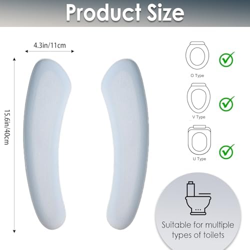 Thick and Elastic Toilet Seat Cover – Washable & Reusable with Double-Sided Hook and Loop Fastener for Easy Attachment – Cushioned Mat with Thick Sponge for Extra Comfort (Blue)