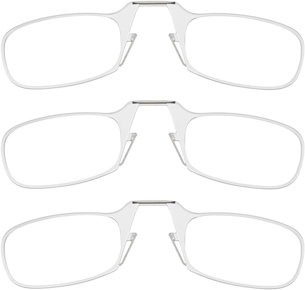 ThinOptics Readers Rectangular Reading Glasses, 3 Pack-Clear, 44mm + 1.5