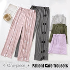 Full Open Patients Care Trousers,Unisex Fracture Pants,Bedridden Patient Clothing,Disability Clothes,Suit for Fracture,Disable,Elderly(Woman,Bean Paste Color,M)