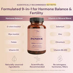 QSTA Myo-Inositol & D-Chiro Inositol Supplement for Women 2050mg (40:1 Ratio) – 9-in-1 Hormonal Balance & Metabolic Support with Folate, Vitamin B6, B12, D3, Zinc & Chromium. 90 Myo Inositol Capsules