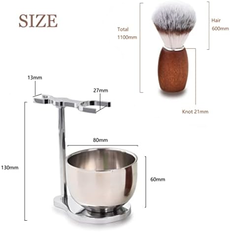 Men's Shaving Brush Set, 3 Pcs Grooming Set of Shaving Brush Stand and Bowl for Wet Shaving