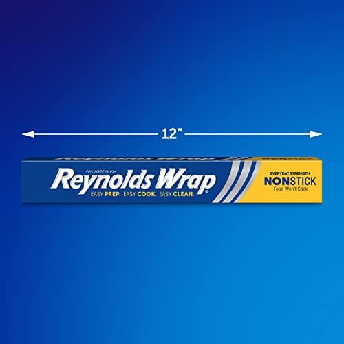 Reynolds Wrap Non Stick Aluminum Foil, Nonstick Aluminum Foil Roll, Prevents Food Sticking and Messy Cleanup, Great for Covering Casseroles and leftovers, 43.33 Yards x 12 Inches, 130 Sq.Ft.