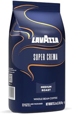Lavazza Super Crema Whole Bean Coffee, Medium Espresso Roast, Arabica and Robusta Blend, 2.2 lb Bag, Package May Vary (Pack of 6)