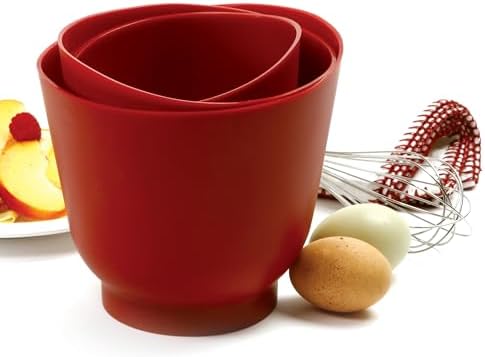 Norpro Silicone Bowl Set 3 Piece Red 1019R