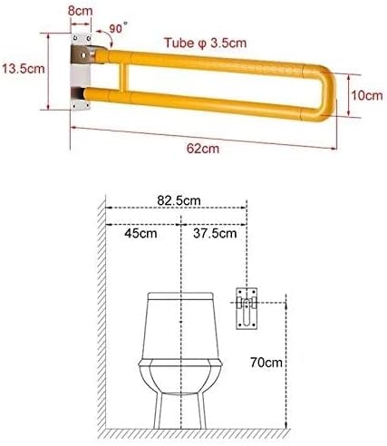 Bath Handle Towel Rail Handle Grab Bars Collapsible Safety Rail Handrails Support Anti Slip Aid Handrail for Elder Bathroom Arm Towel Rail