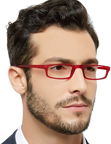 OCCI CHIARI Womens Reading Glasses TR90 Reader For Men 1.0 1.25 1.5 1.75 2.0 2.25 2.5 2.75 3.0 3.5 4.0 5.0 6.0 (Red,250)