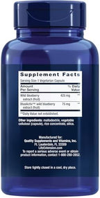 Life Extension Blueberry Extract Capsules, supports cognitive & memory health, helps maintain already-healthy cholesterol levels, fights oxidative stress, gluten-free, non-GMO, vegetarian, 60 capsules