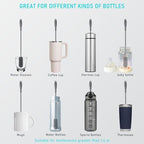 15.7" Silicone Bottle Brush, ddLUCK Water Bottle Cleaner Brush for Stanley, Hydroflasks, Glass, Thermos Sports Bottle, Vase and Glassware, Bottle Brush Cleaner for Small Narrow Neck Containers (Gray)