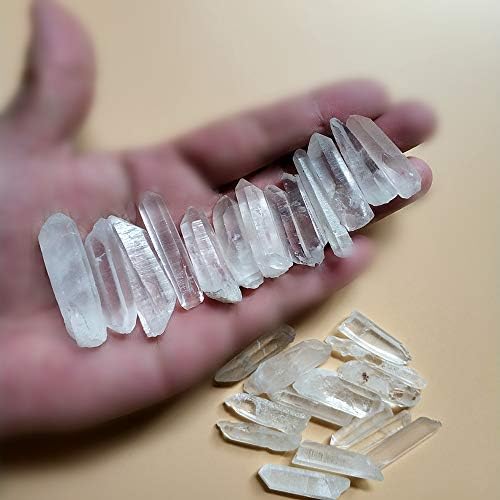 Colorsheng 100g 3.5oz 0.22lb Natural Quartz Crystal Column Points Shards About 20-30 Piece Lot Average Brand