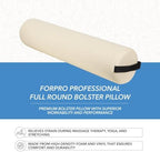 ForPro Full Round Bolster Pillow, Crème, Oil and Stain-Resistant, for Massage and Yoga, 6” R x 26” L