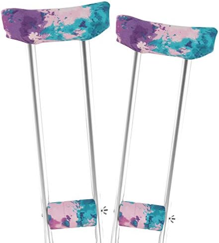 Crutch Pad Crutch Underarm Pads Crutch Hand Grip Covers Crutch Cover Washable (1 Pair) OneSize Multi-Color (Color CP09)