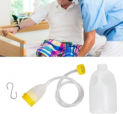 Mens Urinal Bottle Bed Urinal Pee Bottle,1700ML Travel Trucker Male Bed Pee with Tube, Urinal Bottle Night Drainage Container Set,Reusable Portable,Comfort Fit Advantage Urinal