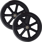 2PCs Wheels Replacement for Wheelchairs, 8" x 1" Rollator Wheels, Anti-Slip Replacement Casters Rollers Wheels Universal Wheelchair Replacement Wheel Accessories (Black)