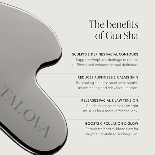 304-Grade Stainless Steel Gua Sha Facial Tool, Easing Facial Tension, Massage and Sculpting Tool for Face and Body, Encourage Lymphatic Drainage, Jawline Sculptor, Skin Care Gift