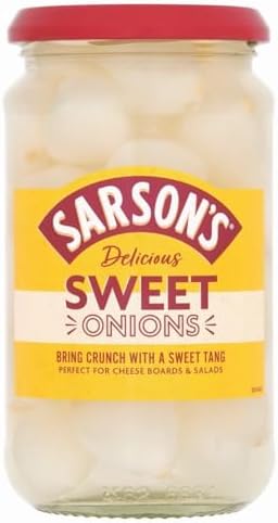 Sarsons Sweet & Mild Silverskin Onions 460g - Pack of 2
