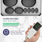 AICNLY 10 Pcs Basalt Hot Stones Massage Set with Temperature Adjustment-Hot Stones Massage with Warmer Kit, Professional Massage Tool for Spa-Lymphatic Drainage, Relieve Tension and Muscle Pain