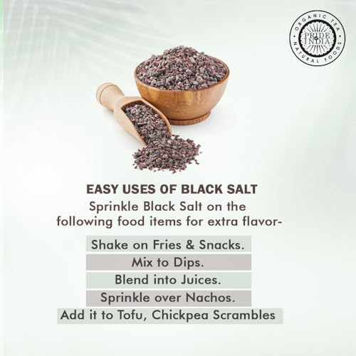 Pride of India Himalayan Black Salt (Kala Namak) 4.4 oz | Coarse Grind Mineral Rich Rock Salt for Cooking, Seasoning & Tofu Scramble | White Salt Alternative | Glass Shaker Jar