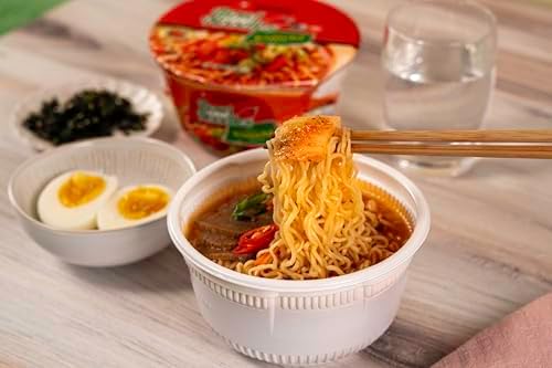 Nongshim Ramen Noodles, Gourmet Instant Ramen bowl, Premium Microwavable Noodle Soup, Kimchi, 3.03 Ounce (Pack of 6)