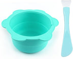 Replacement Pot Set for Wax Warmer Removable Silicone Waxing Facial Mask Mixing Bowl and Non-stick Spatulas Home Hair Removal Sticks Reusable Wax Heater Machine Accessory Green