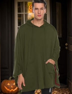 COOFANDY Unisex Casual Hooded Poncho Cape Cloak Fashion Coat Hoodie Pullover with Pocket